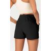 imageODODOS Stretch Woven Relaxed Shorts for Women Elastic High Waist Summer Lightweight Casual Shorts with PocketsBlack