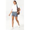 imageODODOS Stretch Woven Relaxed Shorts for Women Elastic High Waist Summer Lightweight Casual Shorts with PocketsBlue