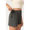 imageODODOS Stretch Woven Relaxed Shorts for Women Elastic High Waist Summer Lightweight Casual Shorts with PocketsCharcoal