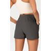 imageODODOS Stretch Woven Relaxed Shorts for Women Elastic High Waist Summer Lightweight Casual Shorts with PocketsCharcoal