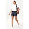 imageODODOS Stretch Woven Relaxed Shorts for Women Elastic High Waist Summer Lightweight Casual Shorts with PocketsNavy
