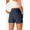 imageODODOS Stretch Woven Relaxed Shorts for Women Elastic High Waist Summer Lightweight Casual Shorts with PocketsNavy