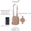 imageODODOS Unisex Crossbody Bag with Removable Small Pouch Adjustable Belt Bag for Cell Phone Travel Workout Running HikingBrown