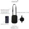 imageODODOS Unisex Crossbody Bag with Removable Small Pouch Adjustable Belt Bag for Cell Phone Travel Workout Running HikingFleece Black