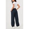 imageODODOS Womens Fleece Lined Wide Leg Jogger Pants with Pockets MidRise Relaxed PullOn SweatpantsDeep Navy