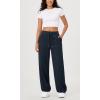 imageODODOS Womens Fleece Lined Wide Leg Jogger Pants with Pockets MidRise Relaxed PullOn SweatpantsDeep Navy