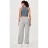 imageODODOS Womens Fleece Lined Wide Leg Jogger Pants with Pockets MidRise Relaxed PullOn SweatpantsHeather Grey