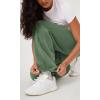 imageODODOS Womens Fleece Lined Wide Leg Jogger Pants with Pockets MidRise Relaxed PullOn SweatpantsMedium Olive