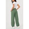 imageODODOS Womens Fleece Lined Wide Leg Jogger Pants with Pockets MidRise Relaxed PullOn SweatpantsMedium Olive