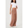 imageODODOS Womens Fleece Lined Wide Leg Jogger Pants with Pockets MidRise Relaxed PullOn SweatpantsMuted Clay