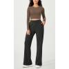 imageODODOS Womens Modal Soft Mini Flared Pants with Pockets High Waist PullOn Casual Lounge Pants2931quot InseamBlack