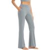 imageODODOS Womens Modal Soft Mini Flared Pants with Pockets High Waist PullOn Casual Lounge Pants2931quot InseamGrey Blue