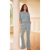 imageODODOS Womens Modal Soft Mini Flared Pants with Pockets High Waist PullOn Casual Lounge Pants2931quot InseamGrey Blue