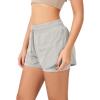 imageODODOS 2 in1 Athletic Shorts for Women High Waist Dolphin Split Workout Running Shorts with PocketsLight Gray