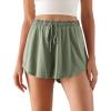 imageODODOS Modal Soft Lounge Shorts for Women Drawstring High Waist Casual Sleepwear Lightweight Cozy Pajama BottomSage Green Washed