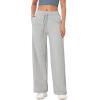 imageODODOS Womens Fleece Lined Wide Leg Jogger Pants with Pockets MidRise Relaxed PullOn SweatpantsHeather Grey