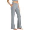 imageODODOS Womens Modal Soft Mini Flared Pants with Pockets High Waist PullOn Casual Lounge Pants2931quot InseamGrey Blue