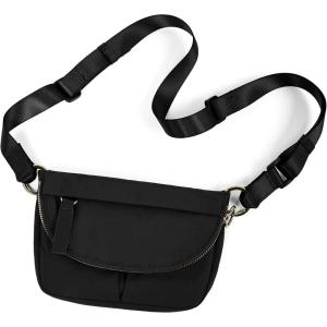 imageODODOS 12L Mini Crossbody Bag with Adjustable Strap Festival Bag Fanny Pack for Outdoor Workout Travel and Casual BlackBlack