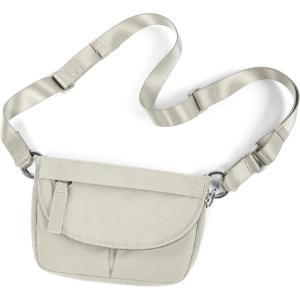 imageODODOS 12L Mini Crossbody Bag with Adjustable Strap Festival Bag Fanny Pack for Outdoor Workout Travel and Casual BlackLight Grey