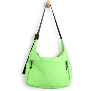 imageODODOS 20L Crossbody Tote Bag Large Capacity Lightweight Hobo Shoulder Sling Bags for Gym Shopping Beach TravelLime Light