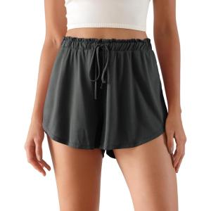 imageODODOS Modal Soft Lounge Shorts for Women Drawstring High Waist Casual Sleepwear Lightweight Cozy Pajama BottomBlack Washed