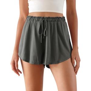 imageODODOS Modal Soft Lounge Shorts for Women Drawstring High Waist Casual Sleepwear Lightweight Cozy Pajama BottomCharcoal Washed