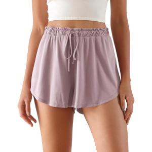 imageODODOS Modal Soft Lounge Shorts for Women Drawstring High Waist Casual Sleepwear Lightweight Cozy Pajama BottomLavender Washed