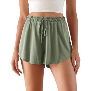 imageODODOS Modal Soft Lounge Shorts for Women Drawstring High Waist Casual Sleepwear Lightweight Cozy Pajama BottomSage Green Washed