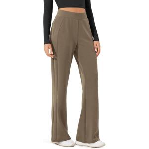 imageODODOS Womens Modal Soft Mini Flared Pants with Pockets High Waist PullOn Casual Lounge Pants2931quot InseamEspresso