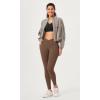 imageODODOS Buttery Soft Cross Waist Leggings with Pockets for Women ODCLOUD 25quot  28quot Crossover Lounge Yoga PantsBrunette