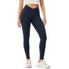 imageODODOS Buttery Soft Cross Waist Leggings with Pockets for Women ODCLOUD 25quot  28quot Crossover Lounge Yoga PantsDeep Navy