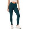 imageODODOS Buttery Soft Cross Waist Leggings with Pockets for Women ODCLOUD 25quot  28quot Crossover Lounge Yoga PantsForest Teal
