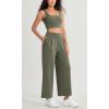 imageODODOS Modal Soft Wide Leg Cropped Pants for Women High Waist Casual Relaxed Pants with Pockets25 InseamDark Sage