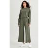 imageODODOS Modal Soft Wide Leg Cropped Pants for Women High Waist Casual Relaxed Pants with Pockets25 InseamDark Sage