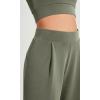 imageODODOS Modal Soft Wide Leg Cropped Pants for Women High Waist Casual Relaxed Pants with Pockets25 InseamDark Sage