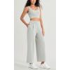 imageODODOS Modal Soft Wide Leg Cropped Pants for Women High Waist Casual Relaxed Pants with Pockets25 InseamFrosted Mint