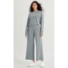 imageODODOS Modal Soft Wide Leg Cropped Pants for Women High Waist Casual Relaxed Pants with Pockets25 InseamGrey Blue