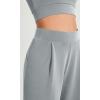 imageODODOS Modal Soft Wide Leg Cropped Pants for Women High Waist Casual Relaxed Pants with Pockets25 InseamGrey Blue