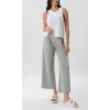 imageODODOS Modal Soft Wide Leg Cropped Pants for Women High Waist Casual Relaxed Pants with Pockets25 InseamHeather Grey