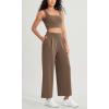 imageODODOS Modal Soft Wide Leg Cropped Pants for Women High Waist Casual Relaxed Pants with Pockets25 InseamNutria