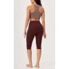 imageODODOS ODLEX 2Pack High Waist Knee Length Workout Capris for Women 14quot19quot Tummy Control Athletic Running Capri LeggingsBlackburgundy