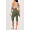 imageODODOS ODLEX 2Pack High Waist Knee Length Workout Capris for Women 14quot19quot Tummy Control Athletic Running Capri LeggingsBlackdark Olive