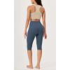 imageODODOS ODLEX 2Pack High Waist Knee Length Workout Capris for Women 14quot19quot Tummy Control Athletic Running Capri LeggingsBlackink Blue