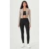 imageODODOS ODLEX High Waist 78 Length Workout Leggings for Women 25quot28quot Tummy Control Athletic Running LeggingsOnyx Black Grey