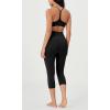 imageODODOS Womens Cross Waist Yoga Capris with Inner Pocket 19quot Inseam Gathered Crossover Workout Cropped Yoga PantsBlack