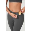 imageODODOS Womens Cross Waist Yoga Capris with Inner Pocket 19quot Inseam Gathered Crossover Workout Cropped Yoga PantsCharcoal