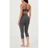 imageODODOS Womens Cross Waist Yoga Capris with Inner Pocket 19quot Inseam Gathered Crossover Workout Cropped Yoga PantsCharcoal
