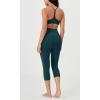 imageODODOS Womens Cross Waist Yoga Capris with Inner Pocket 19quot Inseam Gathered Crossover Workout Cropped Yoga PantsForest Teal