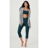 imageODODOS Womens Cross Waist Yoga Capris with Inner Pocket 19quot Inseam Gathered Crossover Workout Cropped Yoga PantsForest Teal