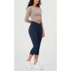 imageODODOS Womens Cross Waist Yoga Capris with Inner Pocket 19quot Inseam Gathered Crossover Workout Cropped Yoga PantsNavy